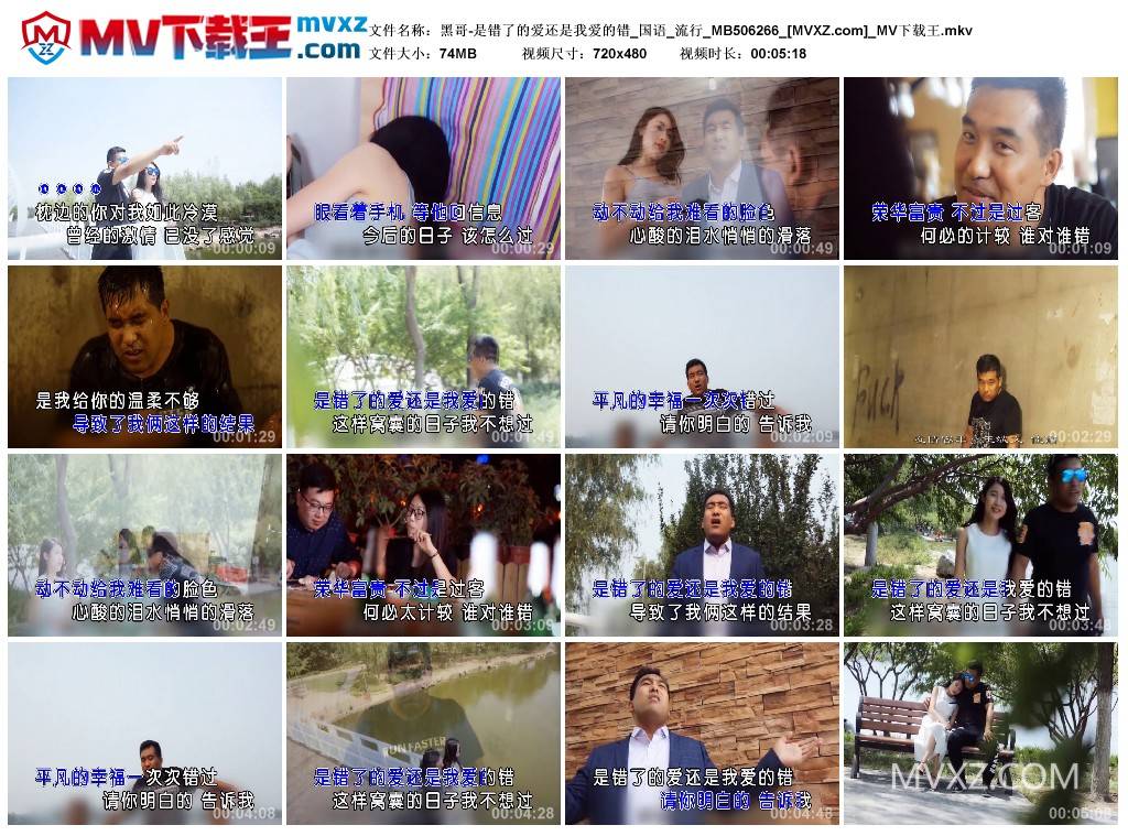 黑哥-是错了的爱还是我爱的错_国语_流行_MB506266